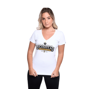 Camiseta Feminina Atlético Bicampeão -  Branca