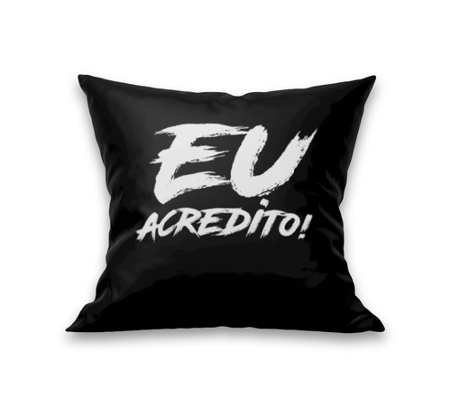 Almofada Antialérgica "Eu Acredito" - Preta