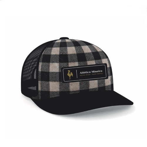 Boné Trucker Premium Atlético Mineiro - Xadrez e Preto