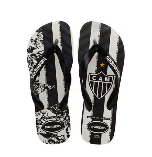 Chinelo Havaianas Clube Atlético Mineiro - Preto e Branco