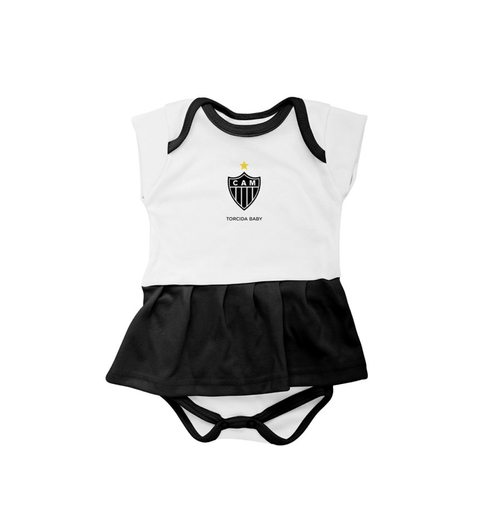 Body Vestido Preto e Branco Atlético Mineiro
