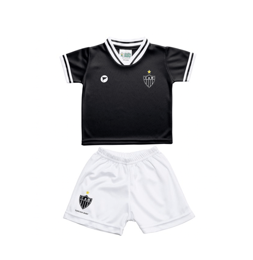 Conjunto Infantil Preto e Branco Atlético Mineiro