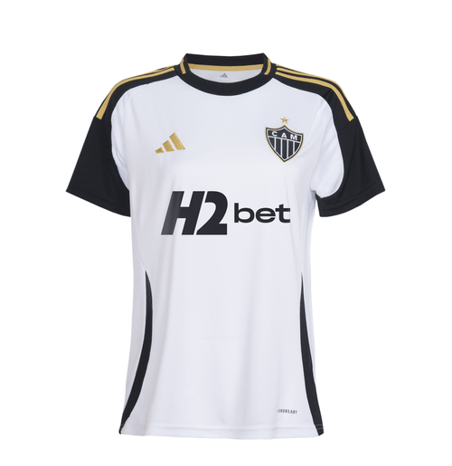 Camisa Feminina adidas Atlético Mineiro 2025 - Jogo 2 Com Patrocínio H2bet