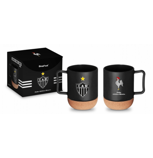 Caneca Cork c/ Porta Copo Rolha Atlético Mineiro