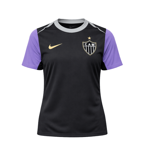 Camiseta Feminina Atlético Mineiro Nike Treino 26 Preto e Roxo